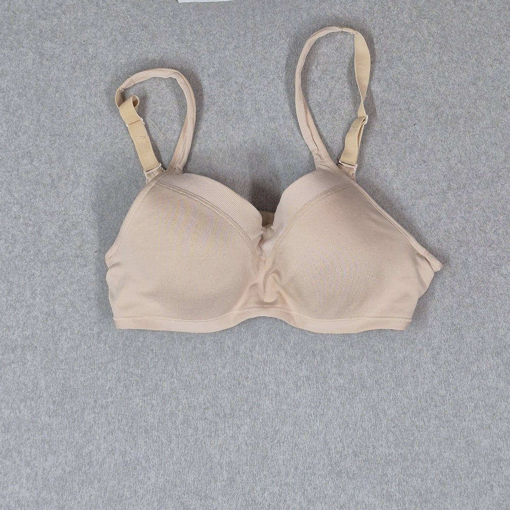 Bali Women Bra 36B Beige T Shirt Underwired Strap Adjustable Lightly Lined